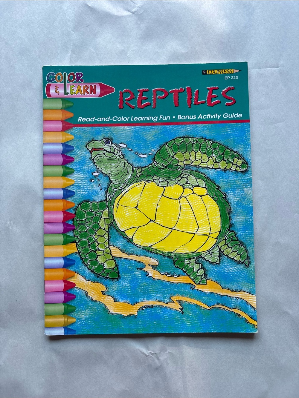 Edupress Color and Learn Books: Reptiles Paperback Ages 4-8 Activity Guide